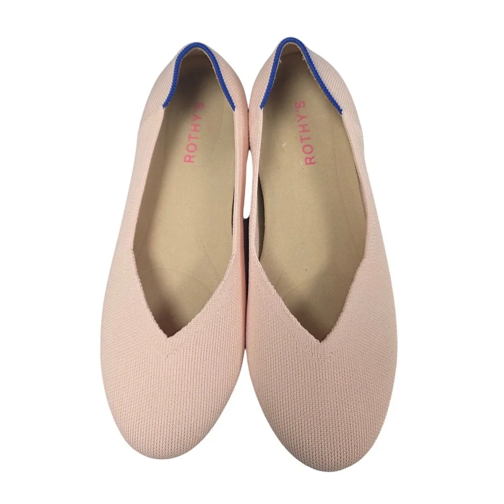Rothy's The Daily Flat Women 9 Bubbly Pink Sustainable Washable Knit Ballet EUC